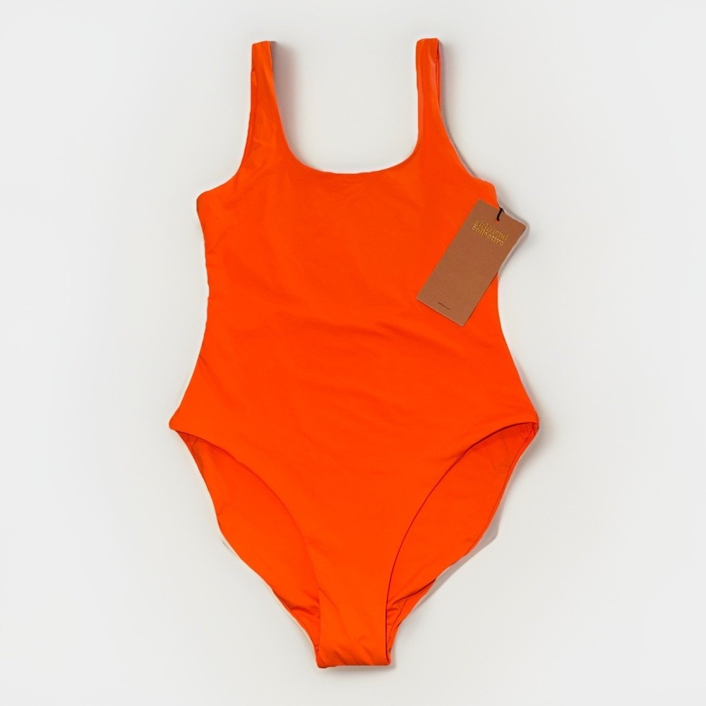 Girlfriend Collective One Piece‎ Swimsuit Size Small Koi  Orange NWT